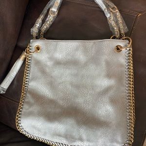 Silver hobo bag